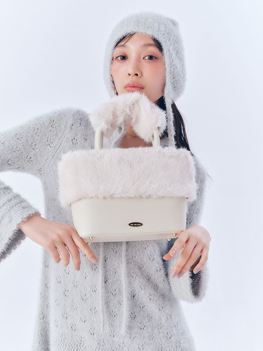 LILY BROWN「フェザークロシェットニットミニワンピース」|ワンピース|