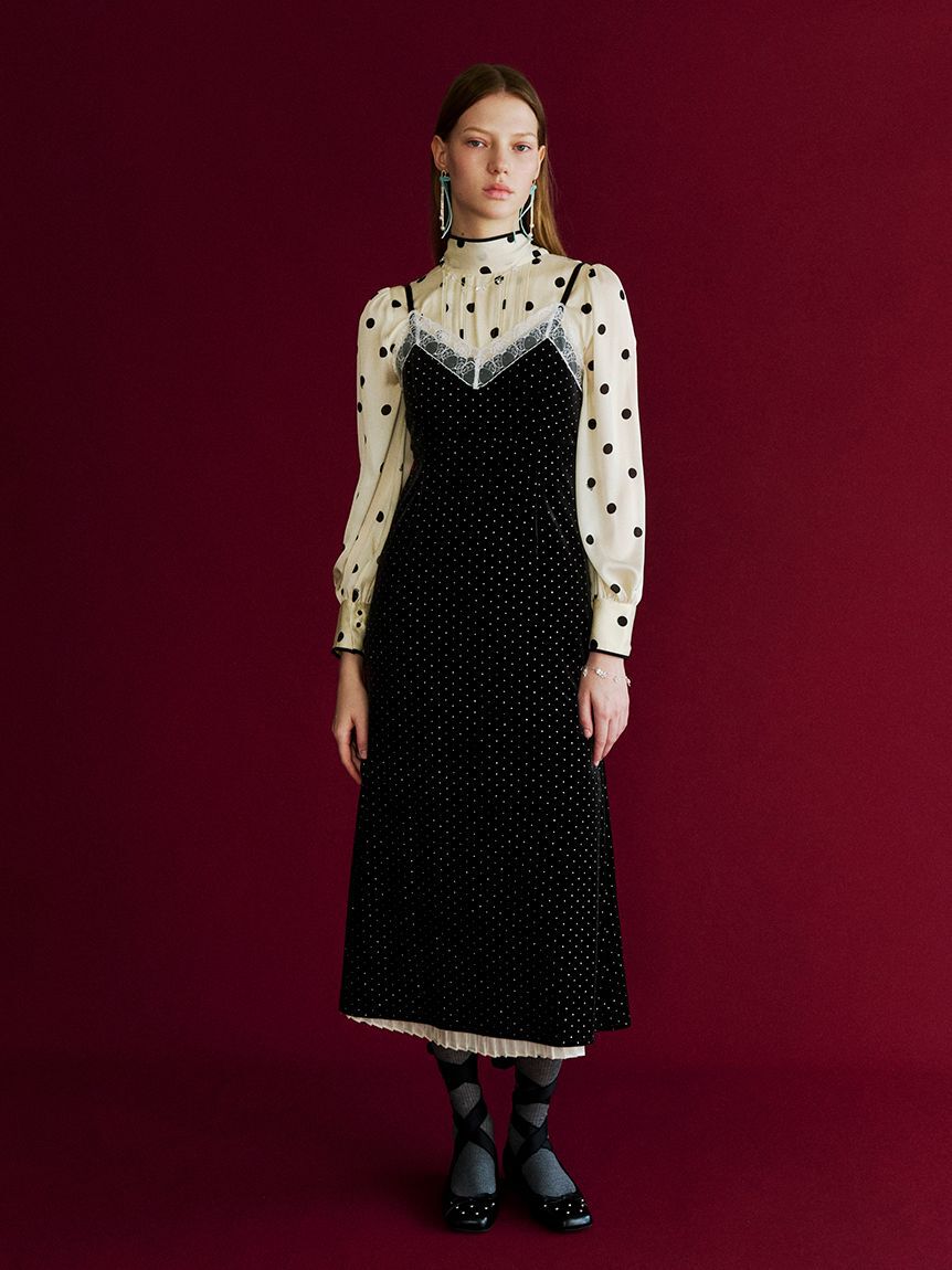 LILY BROWN「2wayボウタイプリーツワンピース」|ワンピース|