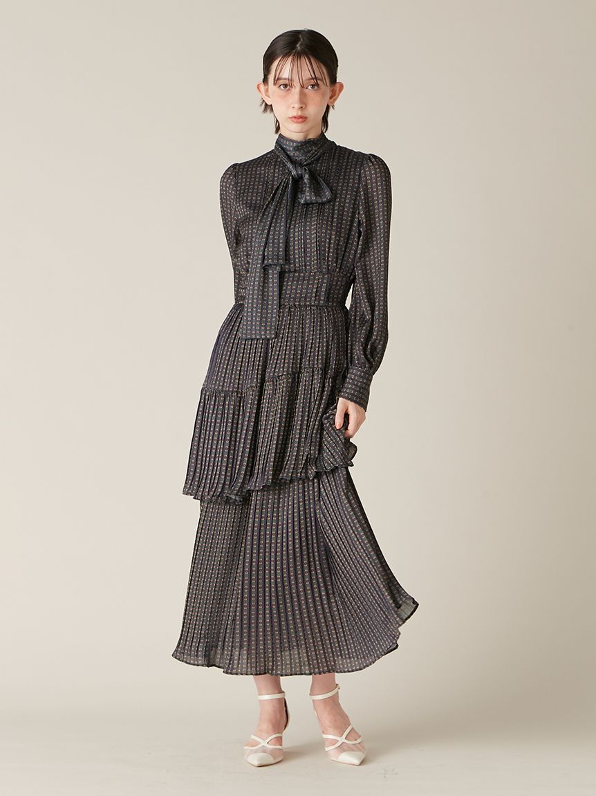 LILY BROWN「2wayボウタイプリーツワンピース」|ワンピース|