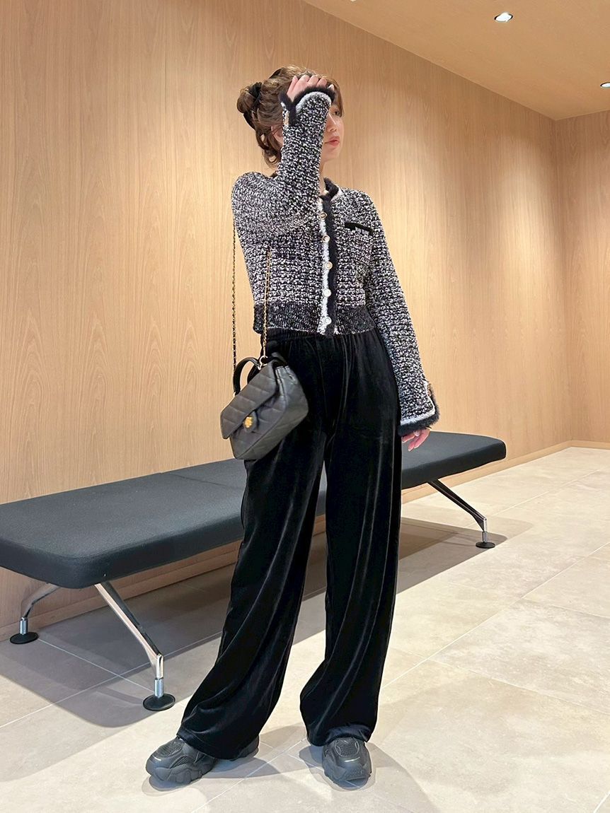 LILY BROWN×MARY QUANT】デイジー釦ツイードニットジャケット