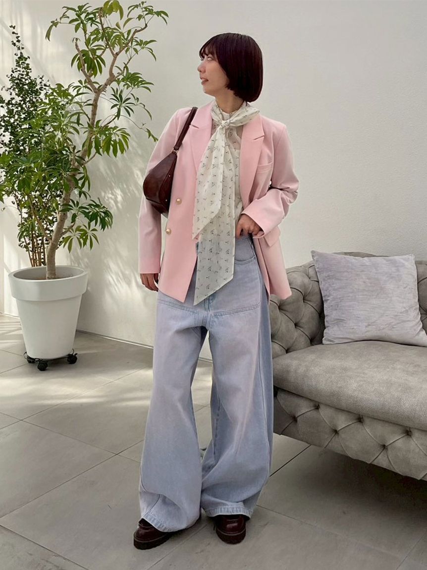 LILY BROWN「【WEB限定00サイズ】ダブルニーカーブワイドデニムパンツ」|デニム|