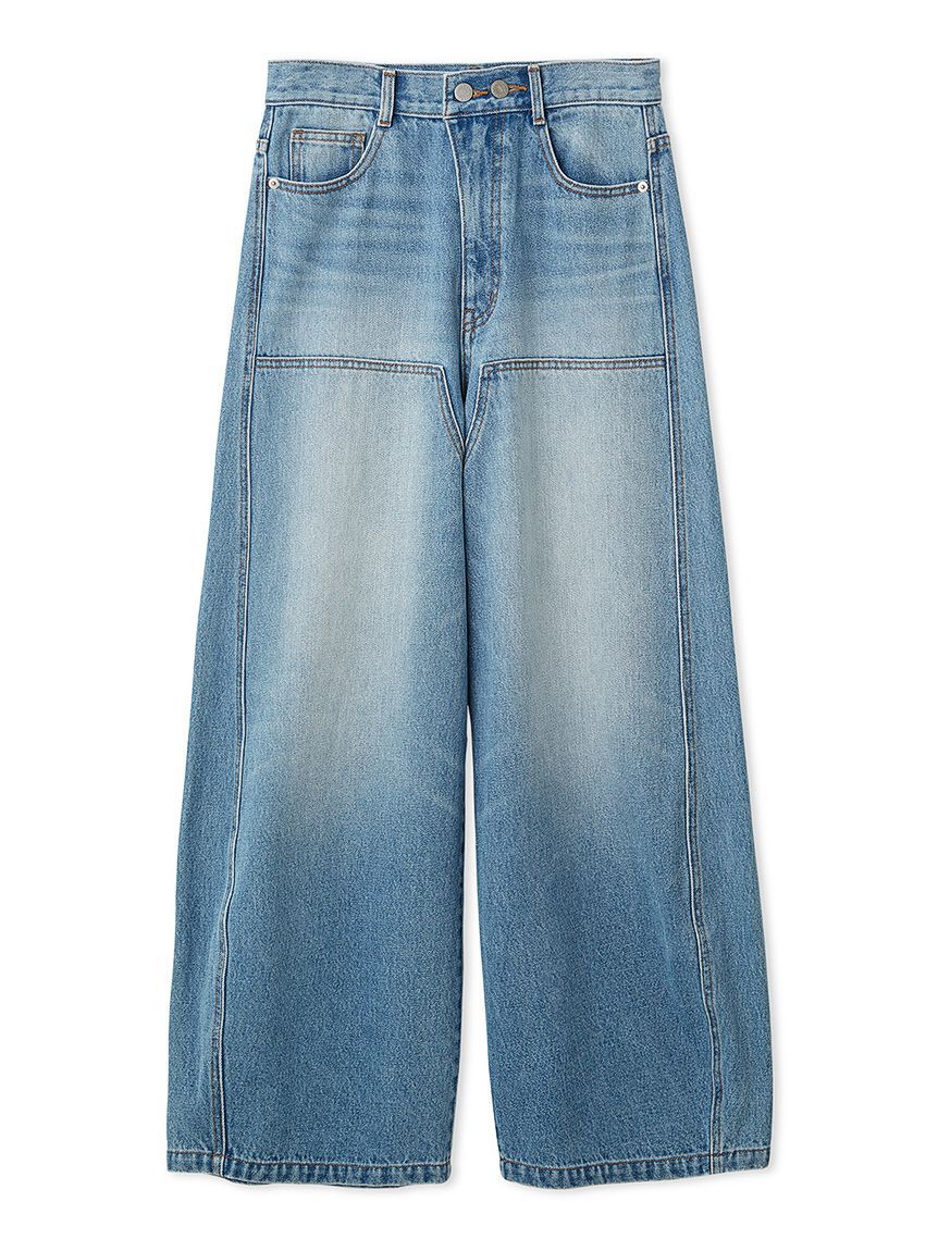 LILY BROWN「【WEB限定00サイズ】ダブルニーカーブワイドデニムパンツ」|デニム|