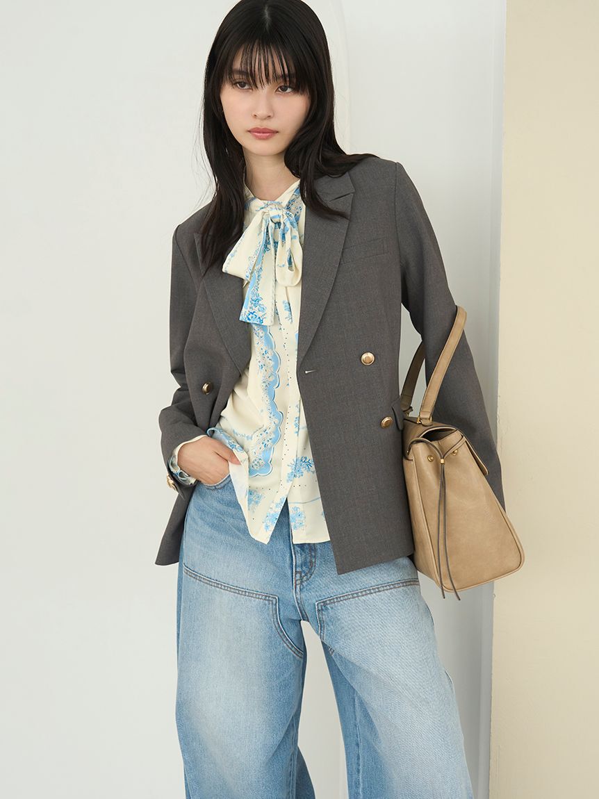 LILY BROWN「【WEB限定00サイズ】ダブルニーカーブワイドデニムパンツ」|デニム|