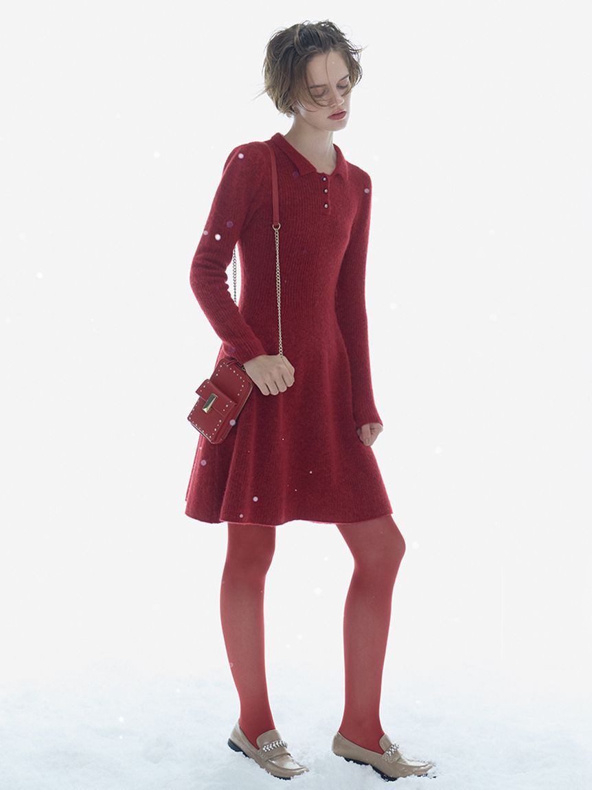 襟付きミニニットワンピース（CELFORD）｜ルミネのファッション通販