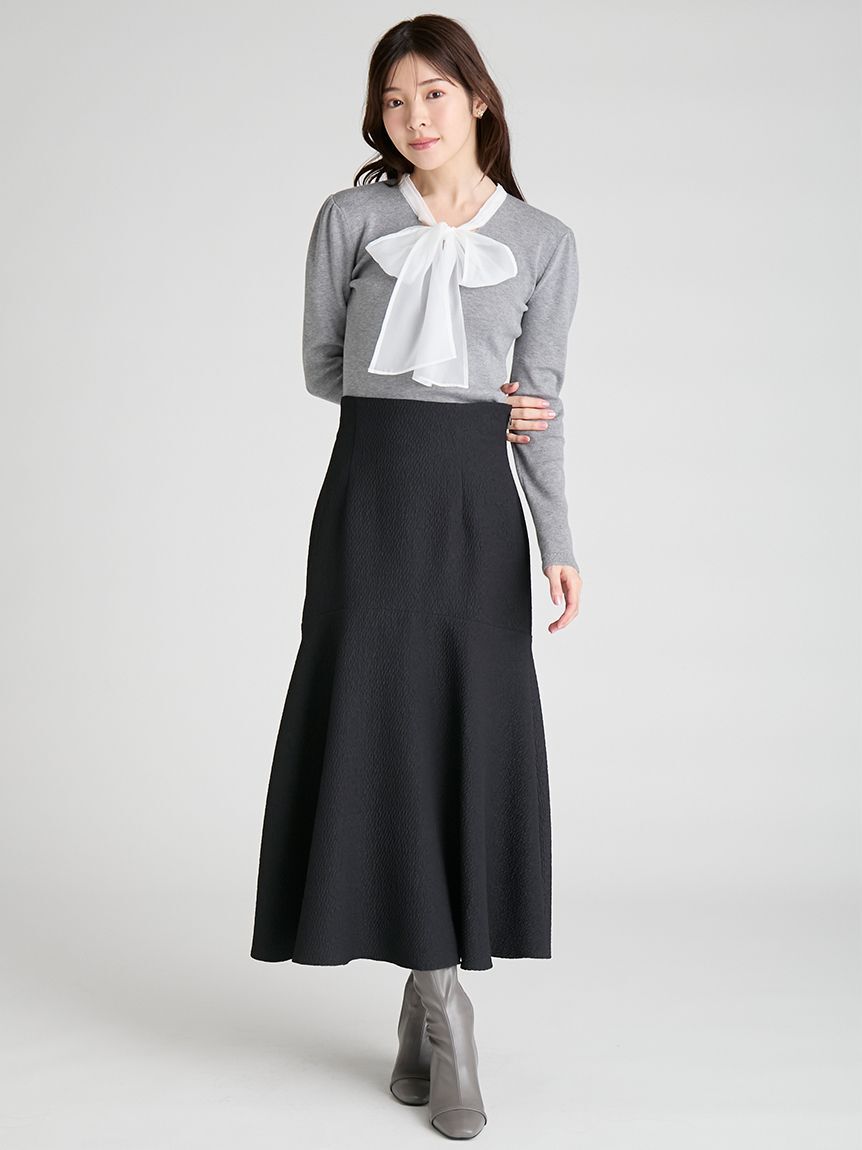 CELFORD「【ウォッシャブル】シルクブレンドボウタイニットプルオーバー」|ニット・セーター|