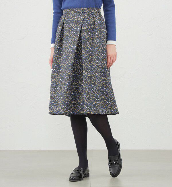 MACKINTOSH PHILOSOPHY「Snowblue Gardenタックスカート」|スカート|ネイビー