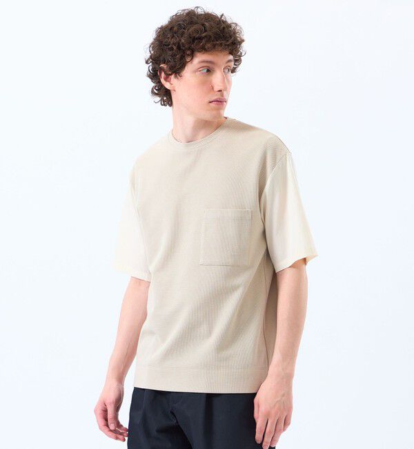 MACKINTOSH PHILOSOPHY「ニットコンビTシャツ ケーブルニット&times;ブロード」|Tシャツ・カットソー|