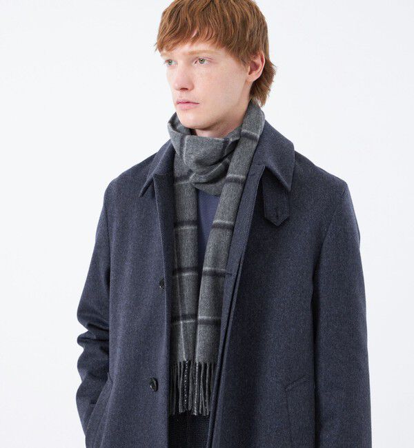 MACKINTOSH PHILOSOPHY「ウォッシャブルカシミヤ ブリティッシュチェックマフラー」|マフラー|チャコールグレー