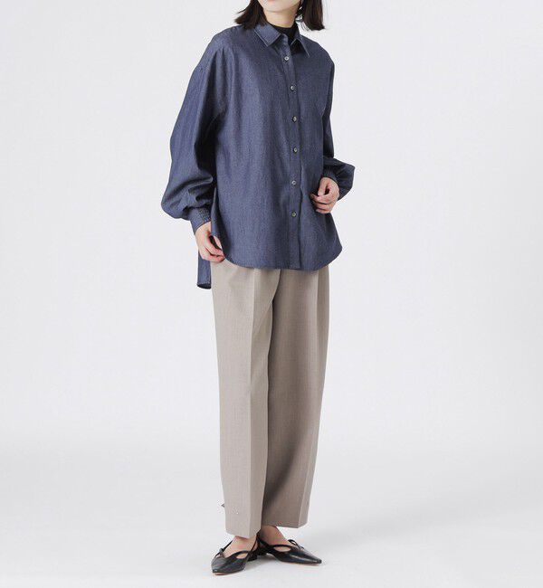  「デニムバックギャザーブラウス」|シャツ・ブラウス|