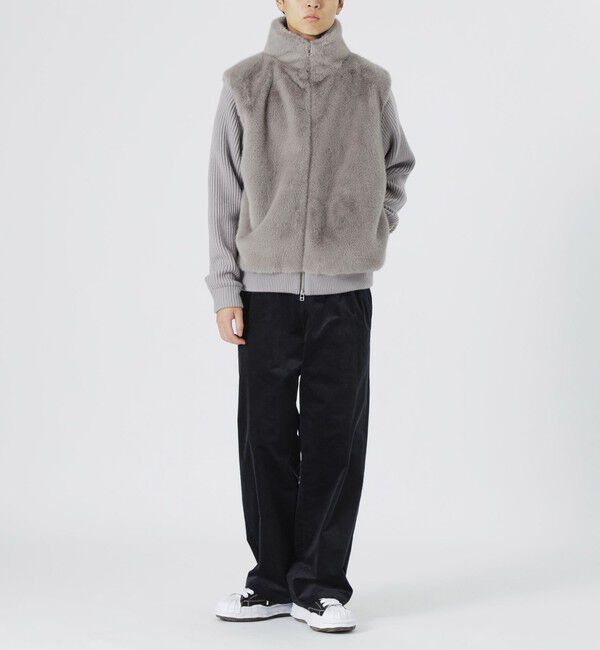  「【UNISEX】ファーコンビドライバーズニット」|ニット・セーター|