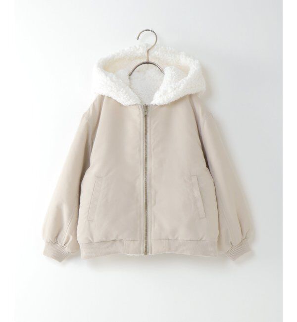 ikka kids「【キッズ】リバーシブルフードボアブルゾン（120~160cm）」|その他|ベージュ