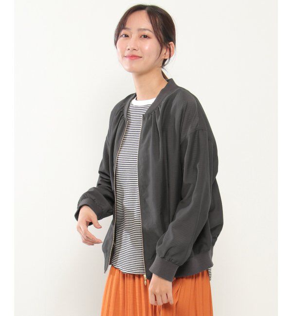 ikka「シアMA-1」|ブルゾン・スタジャン|チャコール