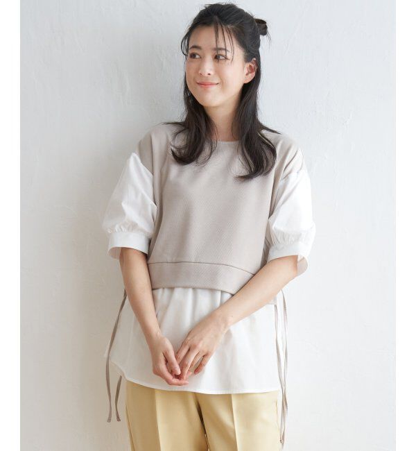 ikka「カットミラノベストレイヤードプルオーバー」|その他|ベージュ