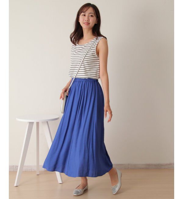 ikka「【雑誌 InRed 6月号掲載】【接触冷感／UVカット】コットンUSA裾ラウンドノースリプルオーバー」|タンクトップ|