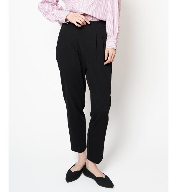 ikka「Beasystretch テーパードパンツ」|その他|ブラック