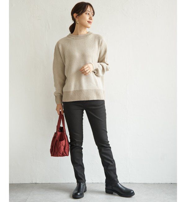 ikka「ストライプ柄ニットプルオーバー」|プルオーバー|