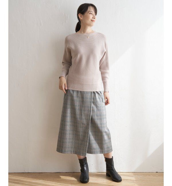 IKKA LOUNGE「横リブドルマンラメニットプルオーバー」|プルオーバー|