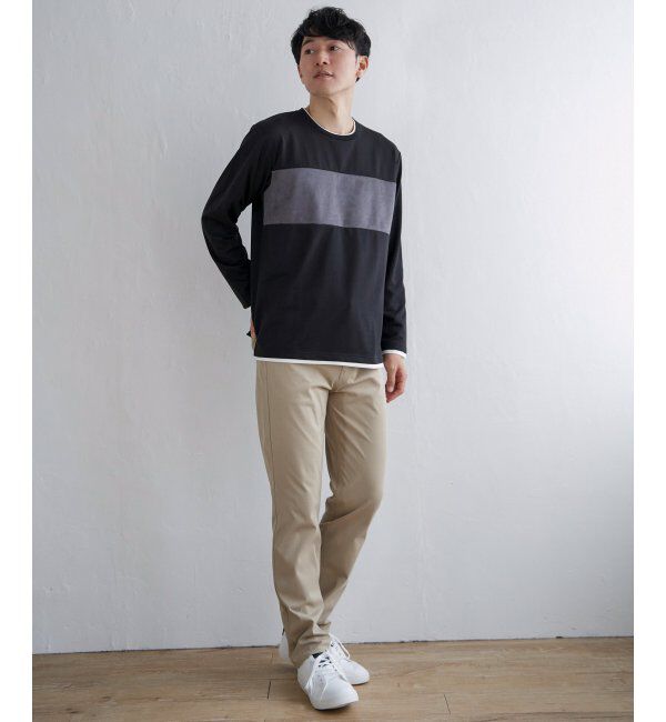 ikka「ミニ裏毛切り替えロンT」|Tシャツ・カットソー|