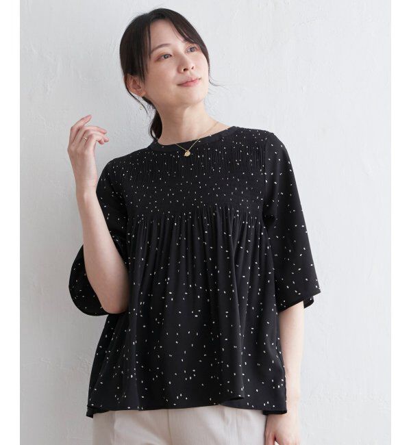ikka「マジョリカプリーツブラウス」|シャツ・ブラウス|ブラック
