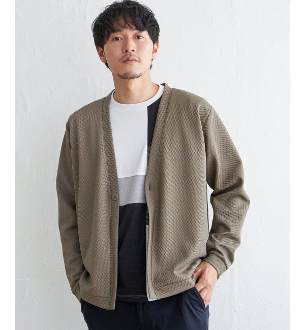 ikka「パイナップルワンボタンカーデ」|カーディガン|ベージュ