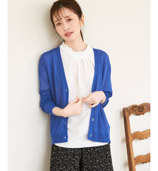 ikka「【洗濯機で洗える／接触冷感】針抜きシアーニットカーディガン【UVカット】」|その他|