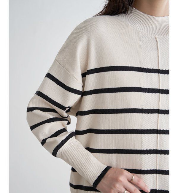 ikka「コットンミックスバックスリットニット」|プルオーバー|