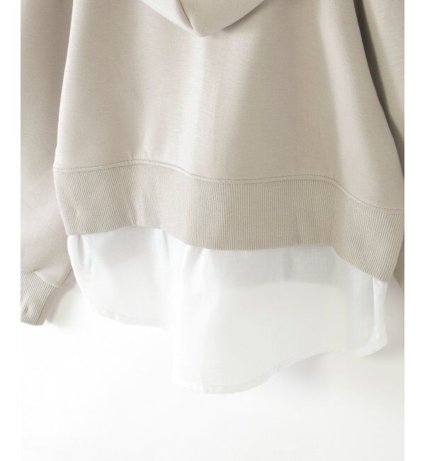 ikka kids「ダンボール裾レイヤージップパーカー（120~160cm）」|Tシャツ・カットソー|