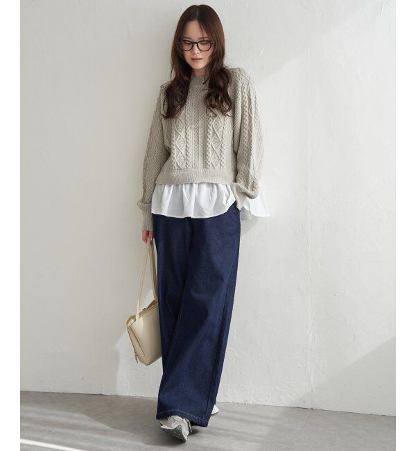 Lbc with Life「細ケーブルドッキングニット」|カーディガン|