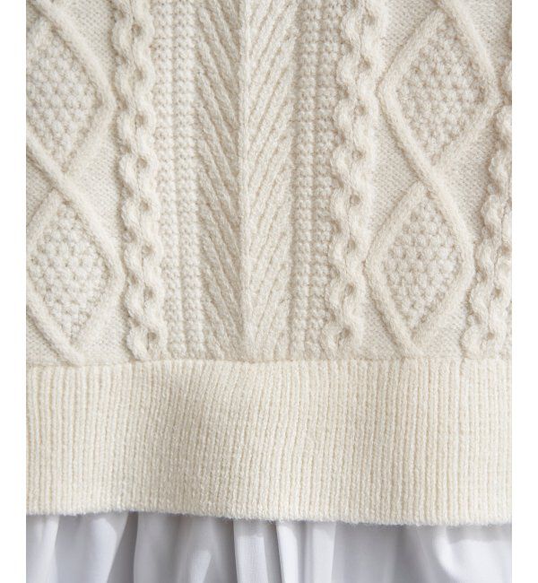 Lbc with Life「細ケーブルドッキングニット」|カーディガン|