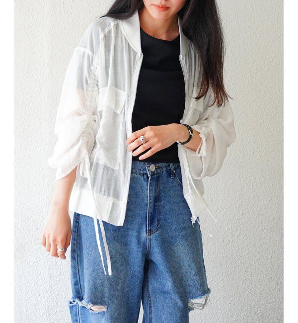 VENCE share style「袖ドロストシアーMA-1」|ブルゾン・スタジャン|