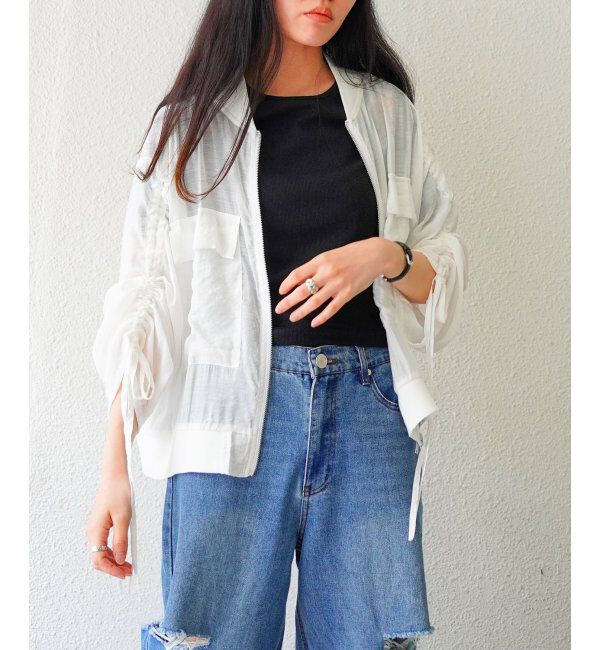 VENCE share style「袖ドロストシアーMA-1」|ブルゾン・スタジャン|