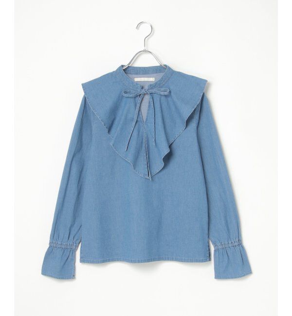 VENCE share style「デニムラッフルカラーシャツ」|シャツ・ブラウス|