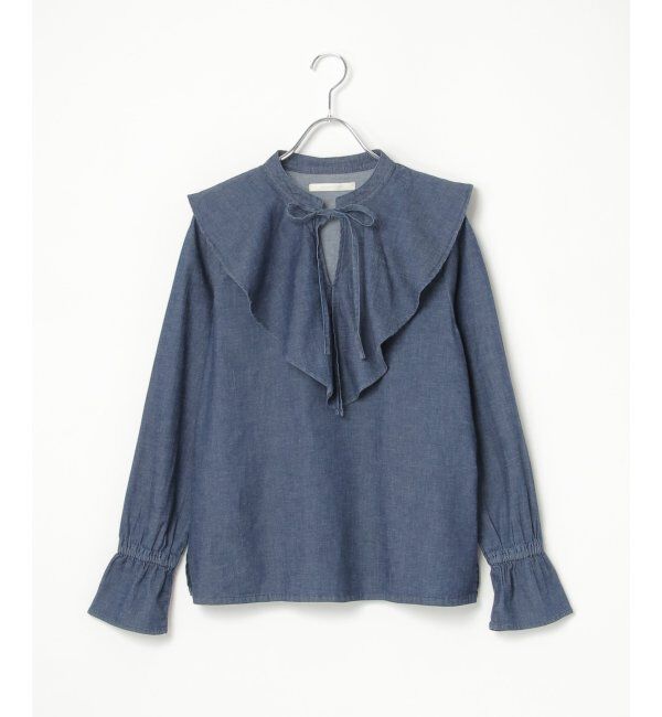 VENCE share style「デニムラッフルカラーシャツ」|シャツ・ブラウス|