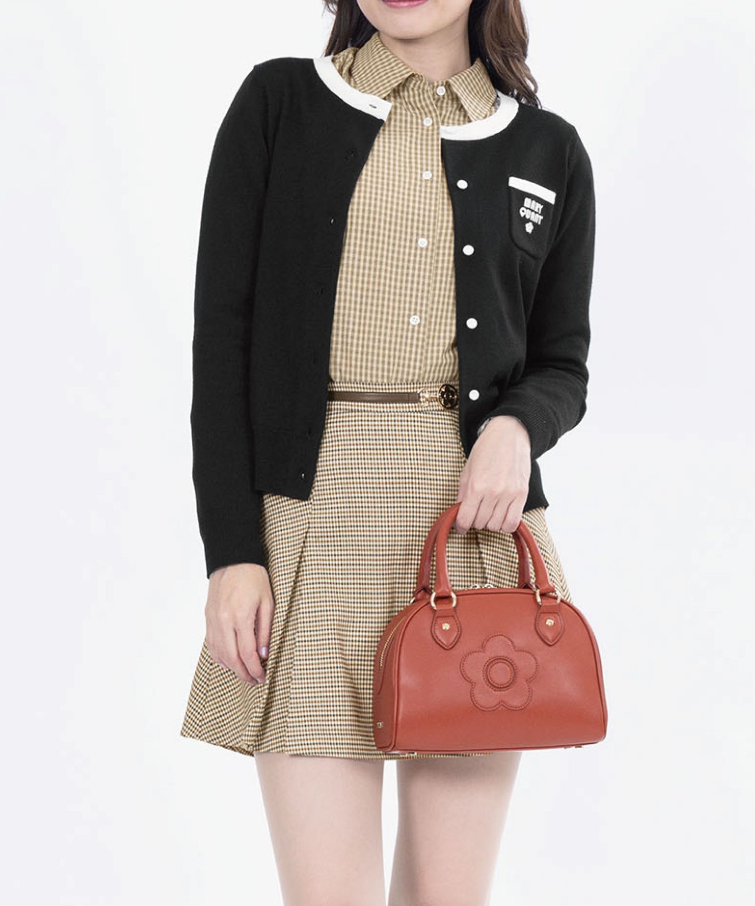 MARY QUANT「レトロロゴバイカラー カーディガン」|カーディガン|