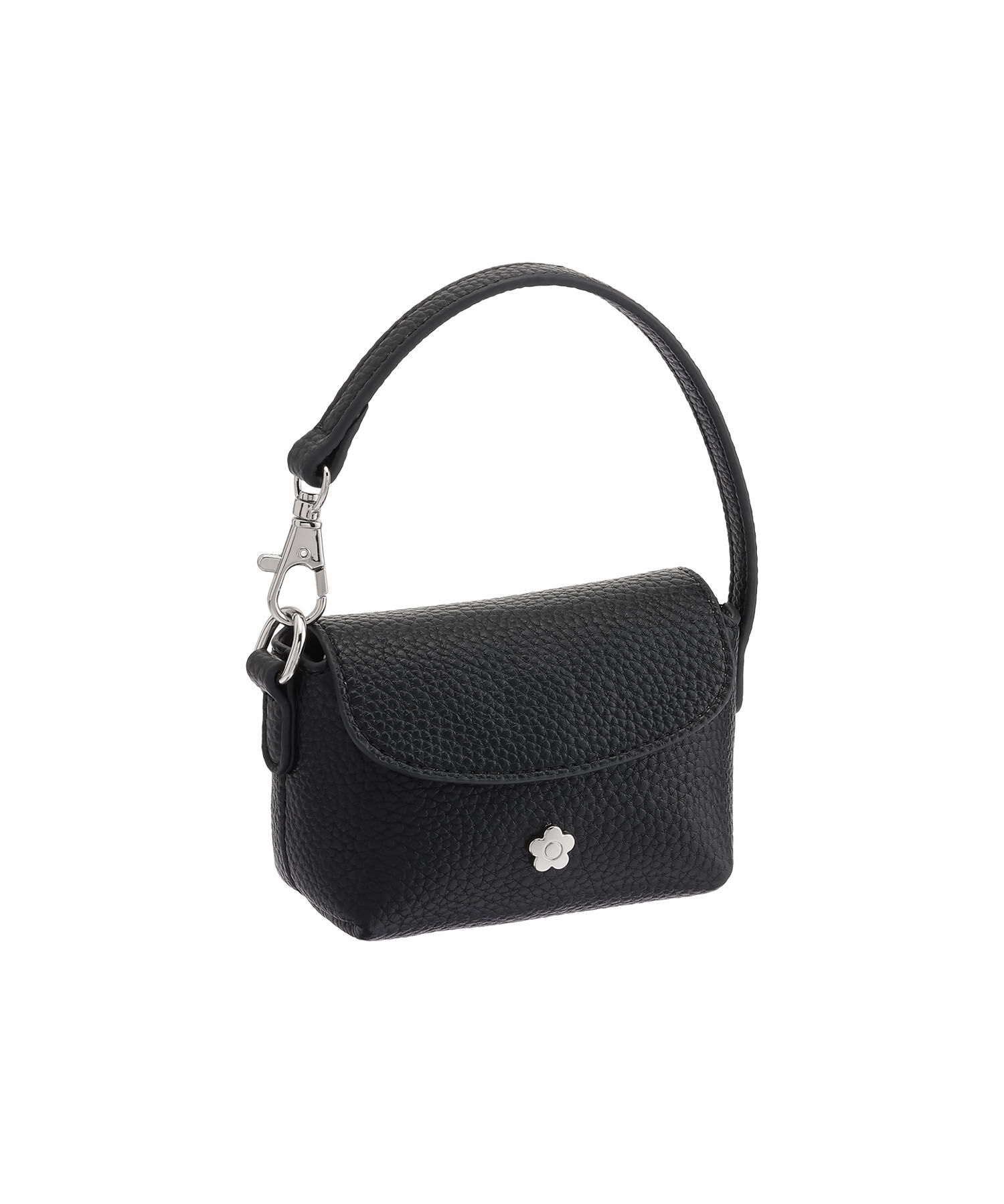 MARY QUANT「インナースエードデイジー ミニバッグチャームポーチ」|キーケース|ブラック