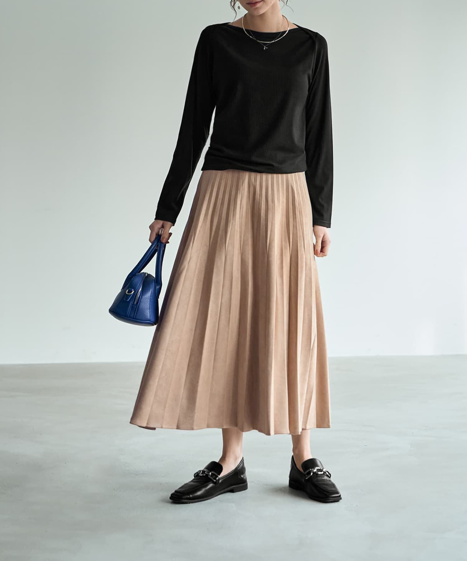 STYLE DELI「とろみワイドリブボートネックトップス」|Tシャツ・カットソー|