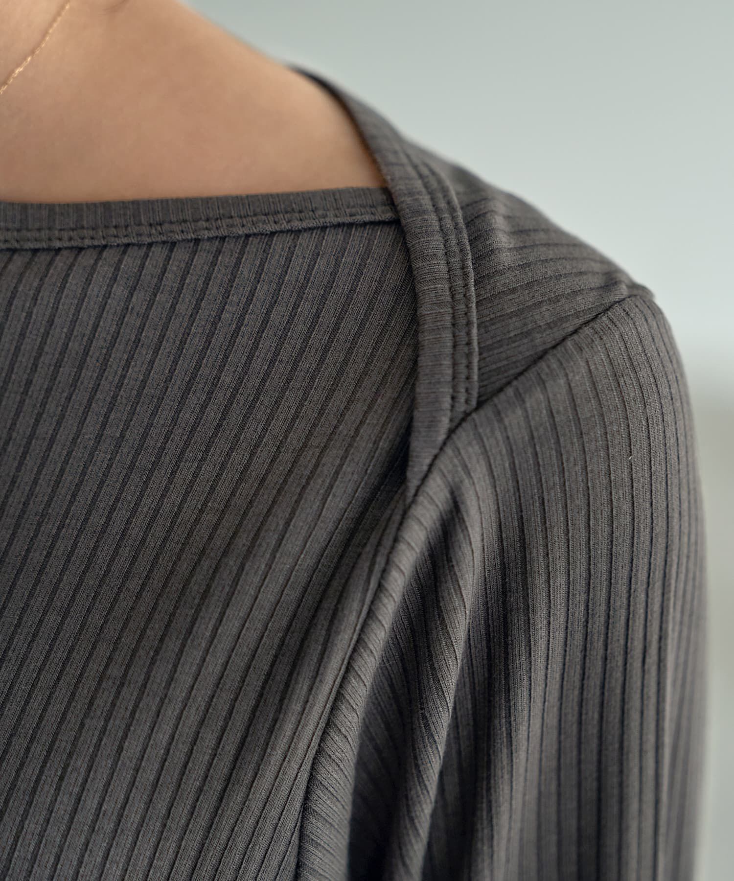 STYLE DELI「とろみワイドリブボートネックトップス」|Tシャツ・カットソー|