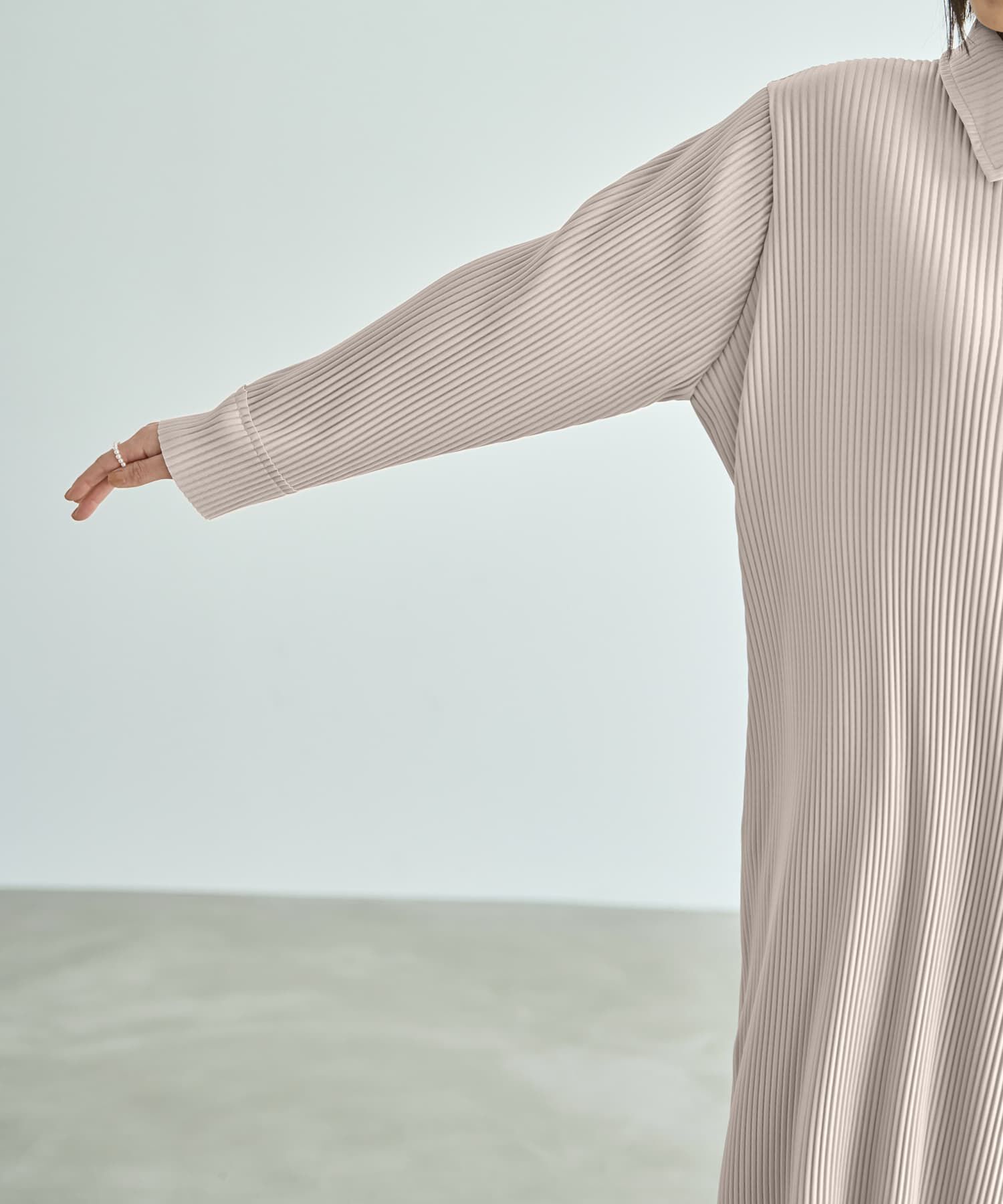 STYLE DELI「プリーツ加工襟付き長袖ワンピース」|ワンピース|