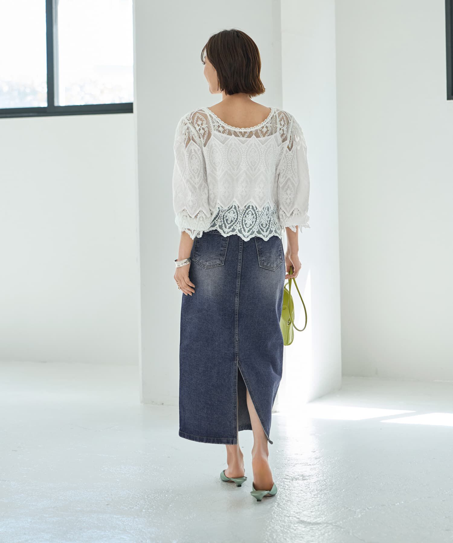 STYLE DELI「ミックスレースのプルオーバーブラウス」|シャツ・ブラウス|