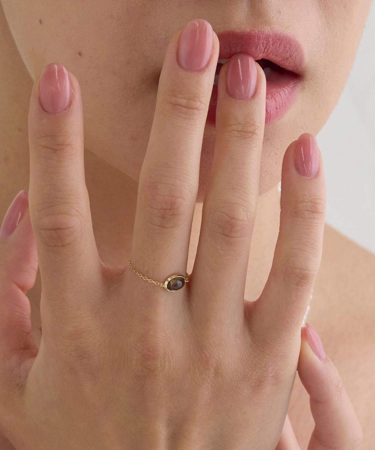 JUPITER「【K10】天然石チェーンリング/スモーキークォーツ」|リング|