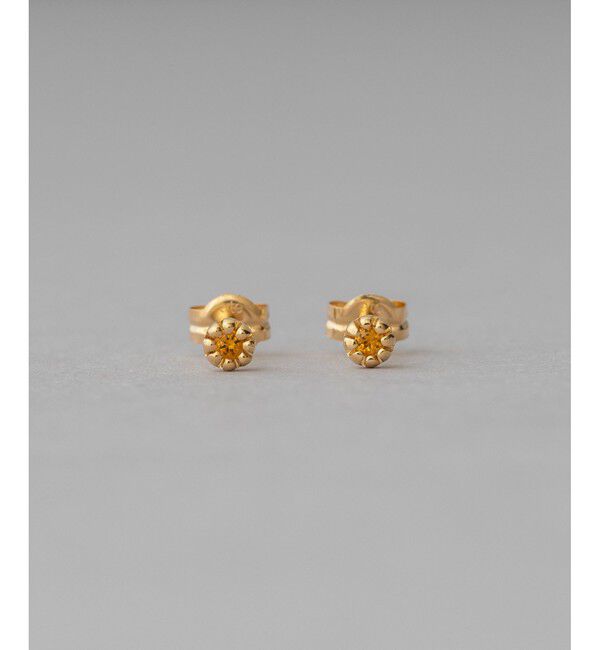 ete「K18YG フルール ピアス（誕生石 1・2・3・6・8・10・11・12月）」|ピアス|G