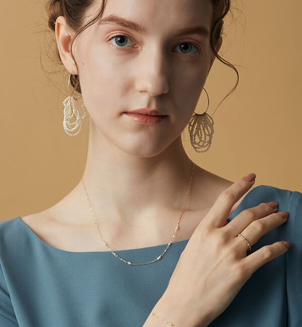 agete「K10パールリング」|リング|