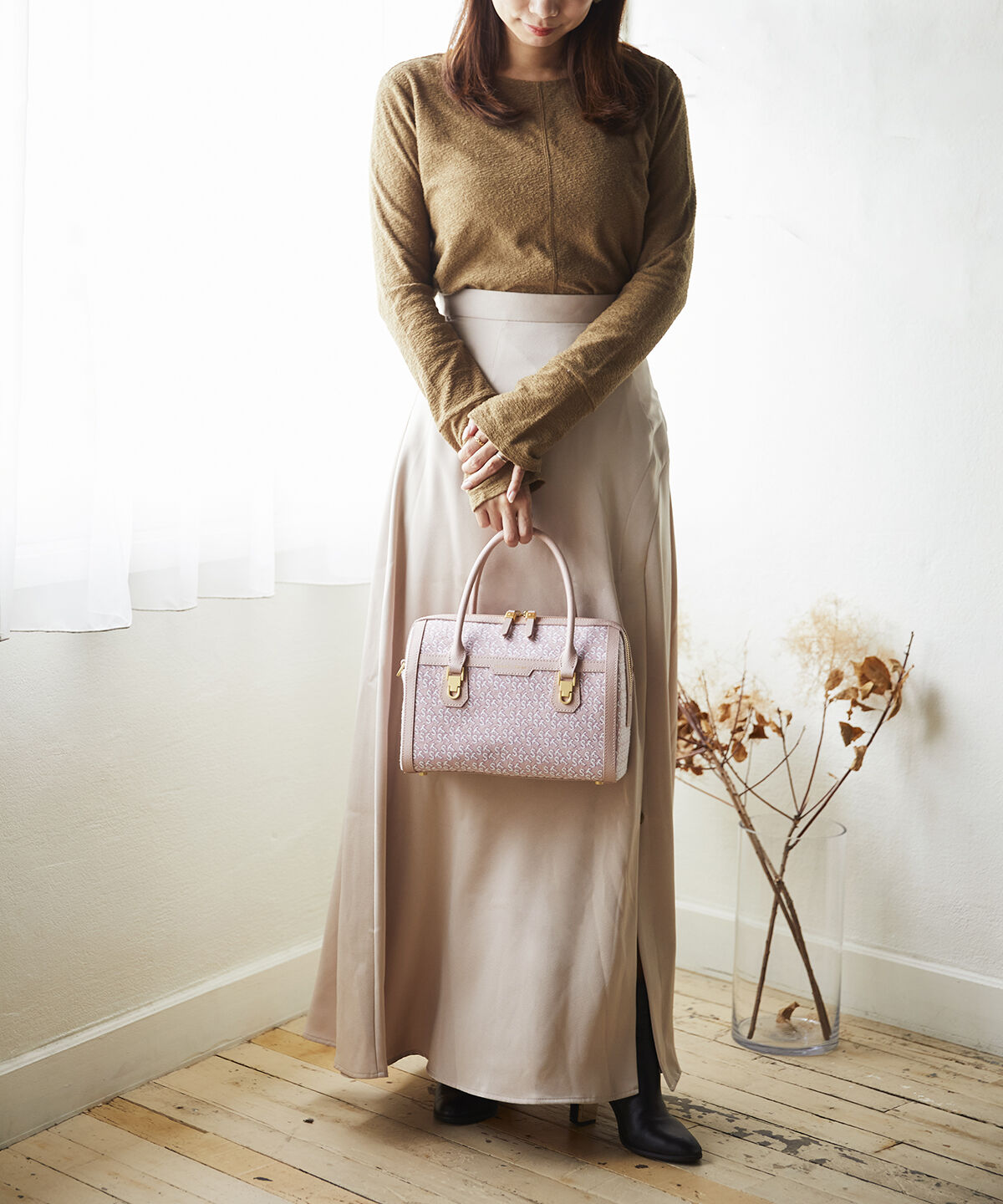 Samantha Thavasa「ST Jacquard シルエット ボストンバッグ」|ボストンバッグ|