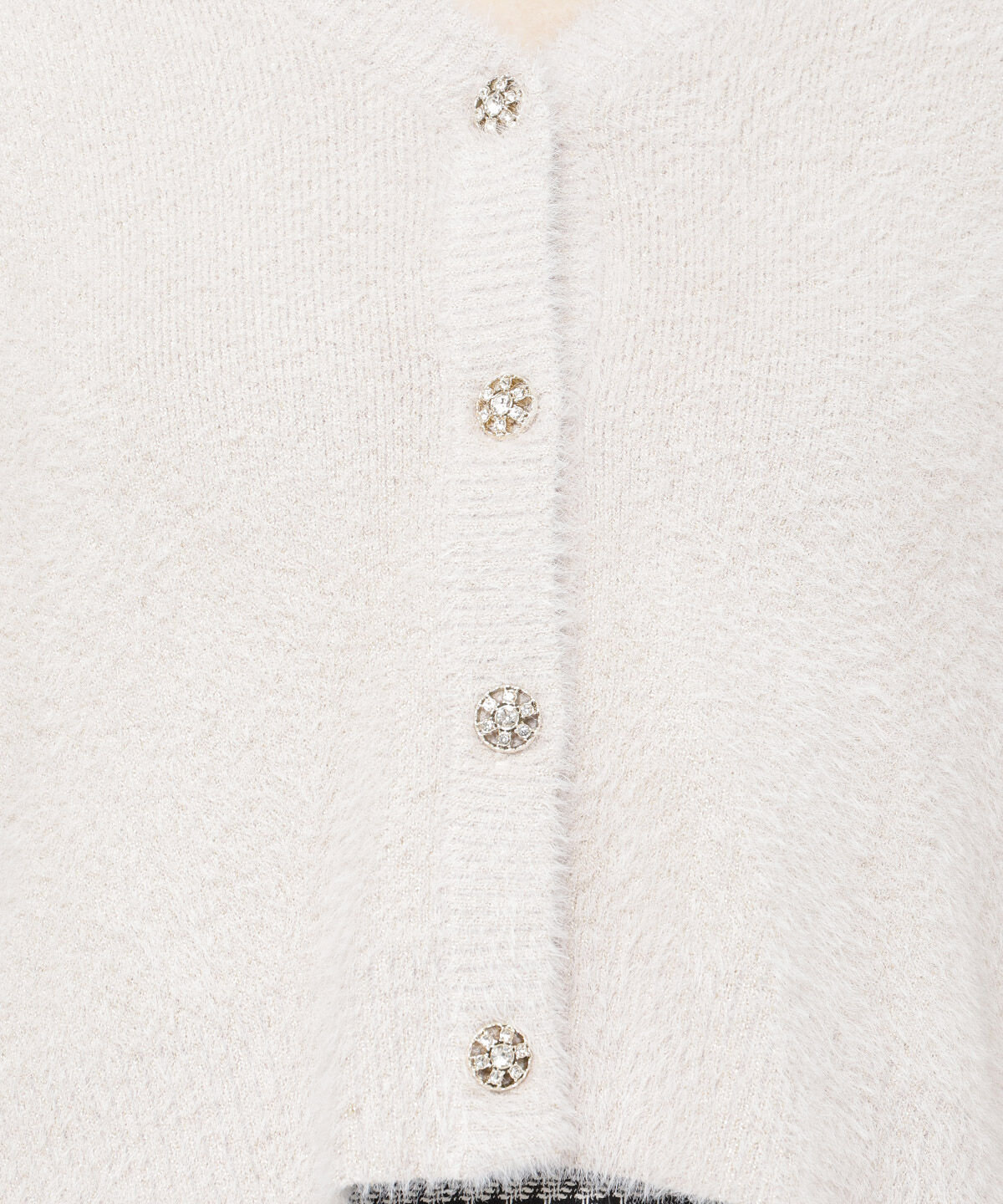 アンドクチュール「ラメフェザーVネックアンサンブル」|カーディガン|