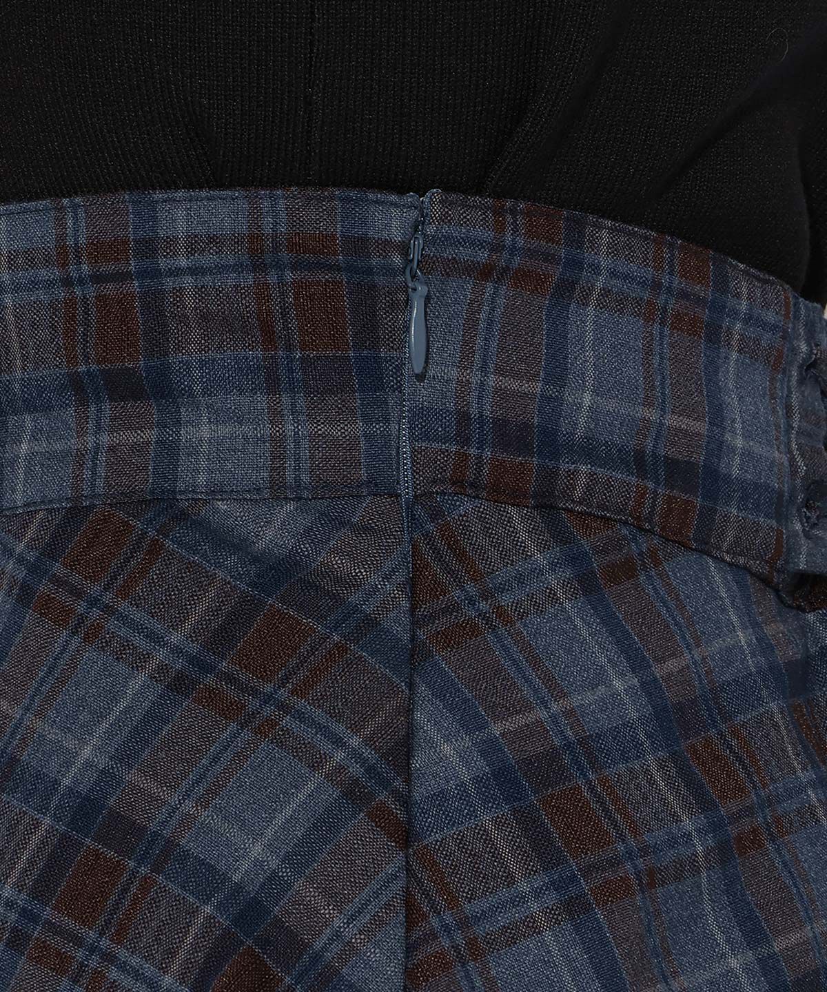 アンドクチュール「チェックアシメティアードスカート」|フレア|