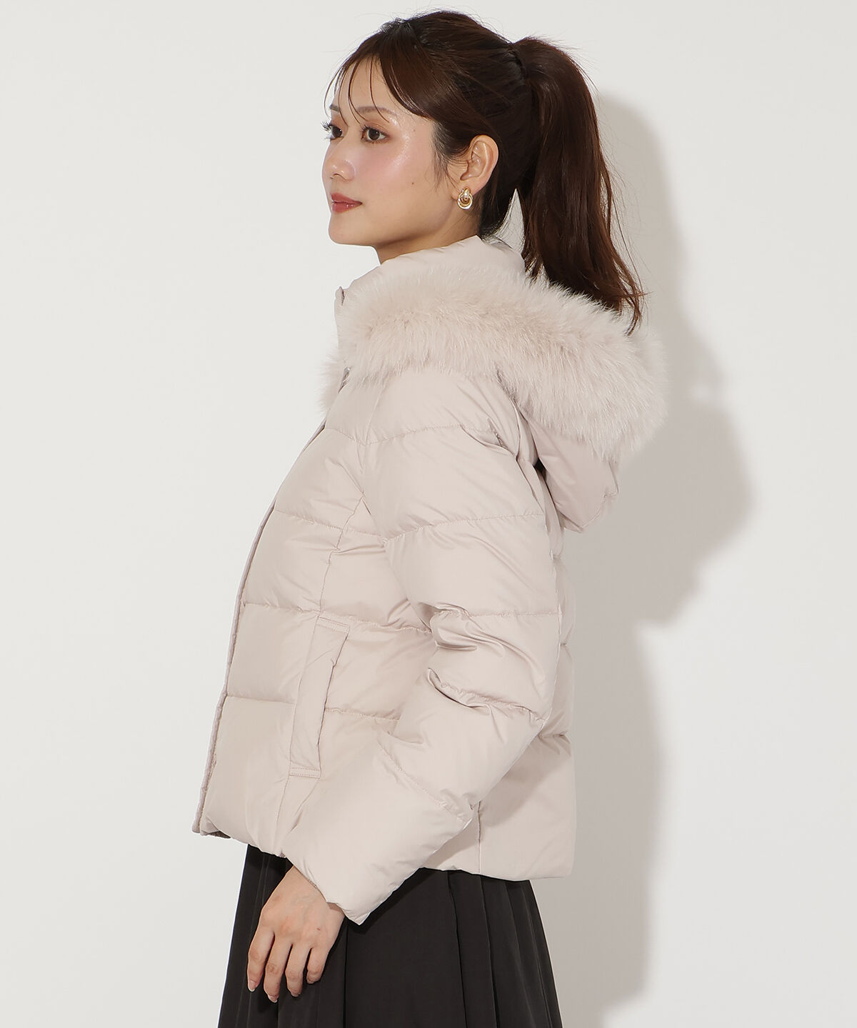 アンドクチュール「FOXファー付きプレミアムショートダウン」|ダウン|