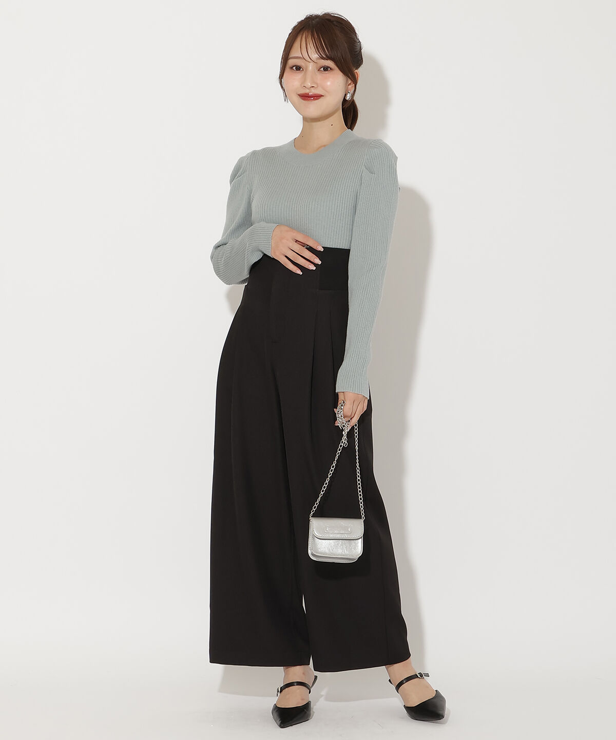 アンドクチュール「ウエストリブワイドパンツ」|その他|