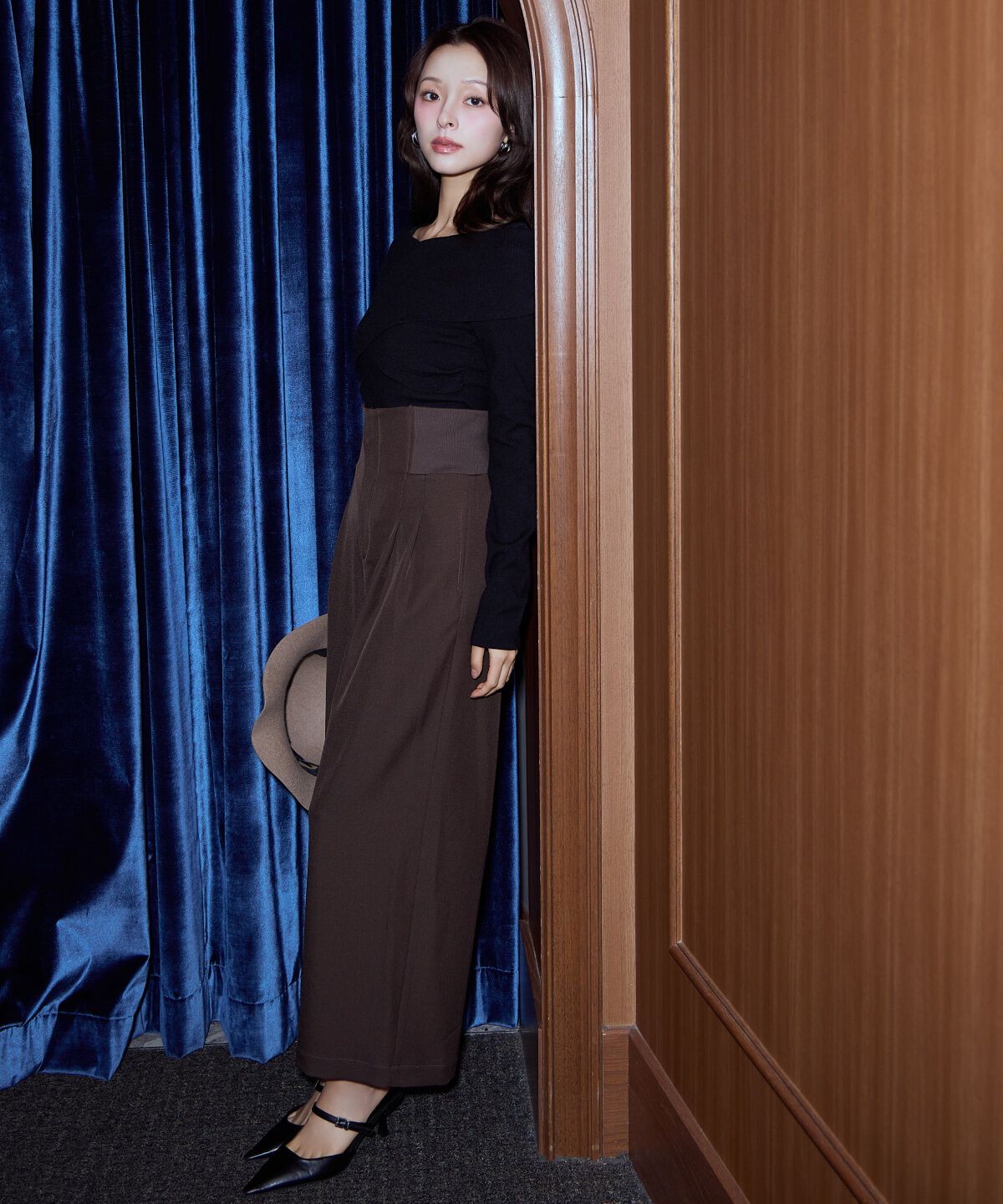 アンドクチュール「ウエストリブワイドパンツ」|その他|