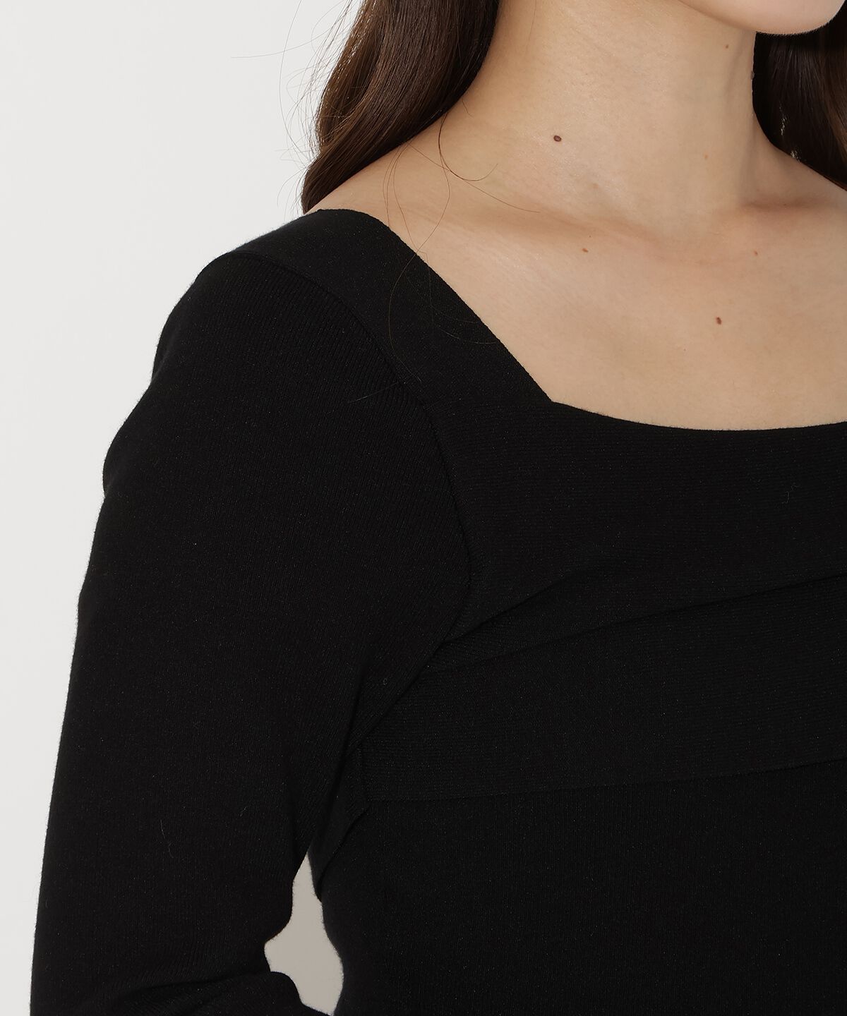 アンドクチュール「ショルダーリボンニットドッキングワンピース」|ワンピース|