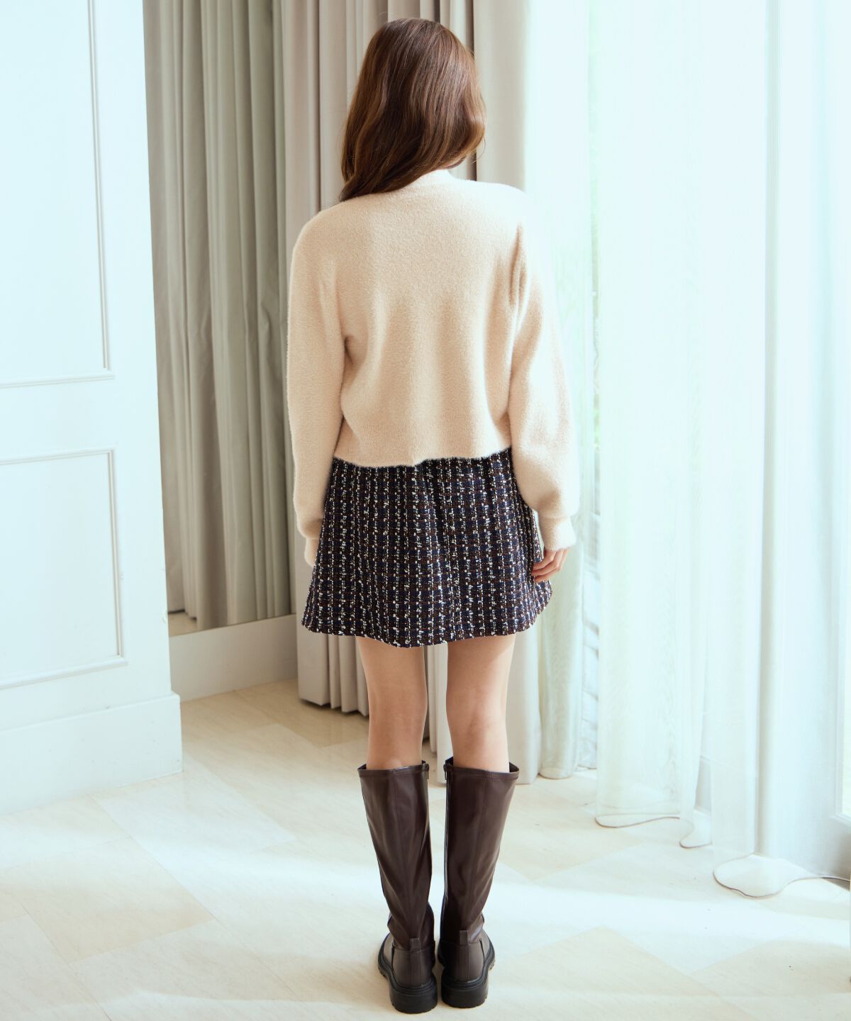 アンドクチュール「ラメフェザーニットアンサンブル」|カーディガン|